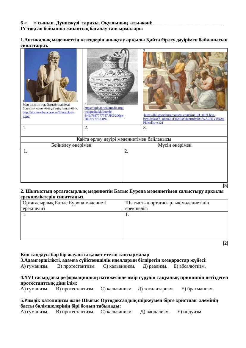 6- Д.Тарих. 4 Тоқсан. ТЖБ. 4 нұсқа