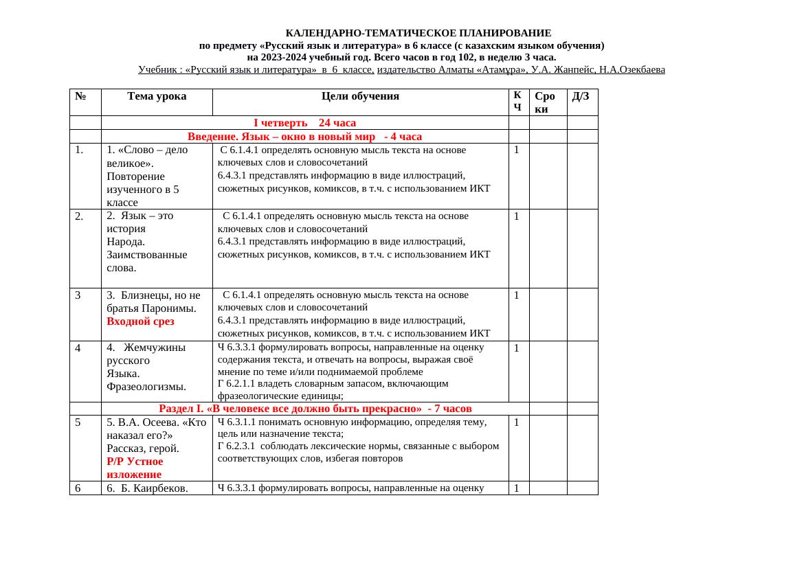 + + КТП + 6 кл Я2 тда 2024-2026
