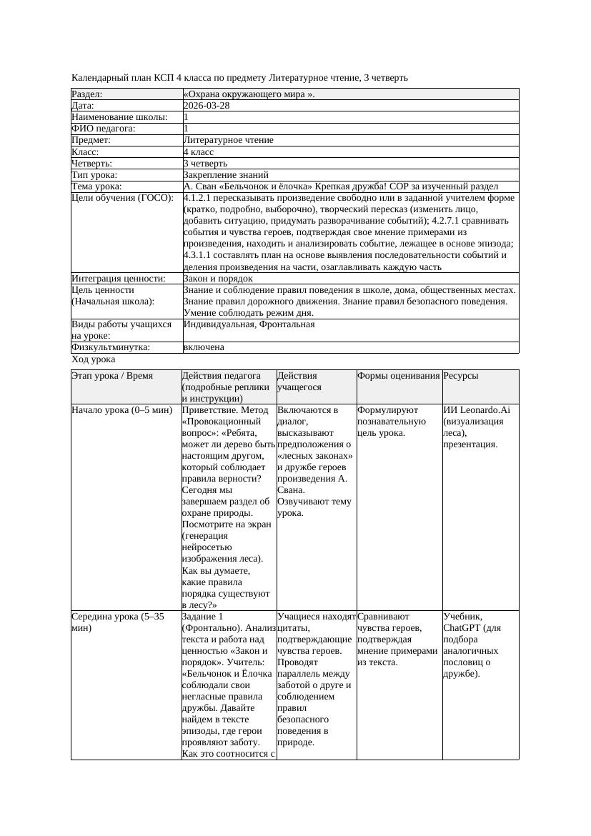 1КСП Литературное чтение 4класс 3 четверть А Сван Бельчонок и ёлочка