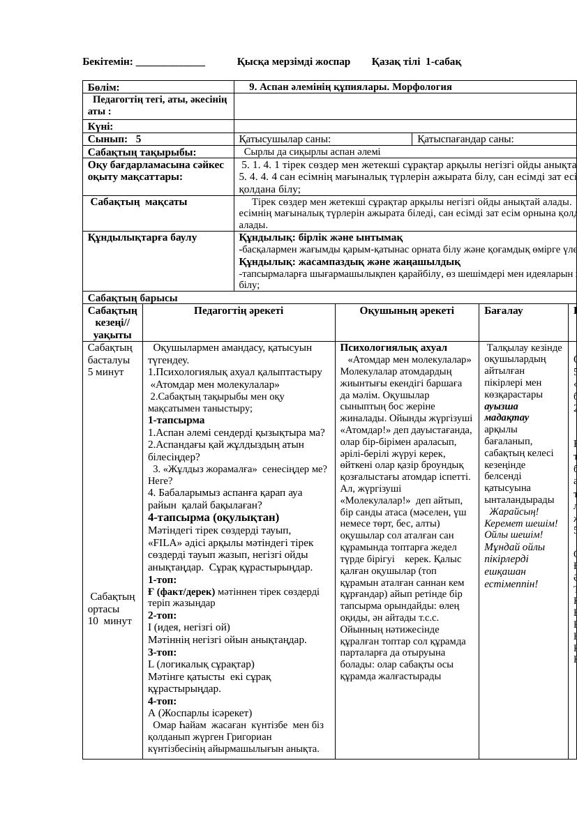 5кл қазақ тілі толық ҚМЖ 4 тоқсан 2024 2025