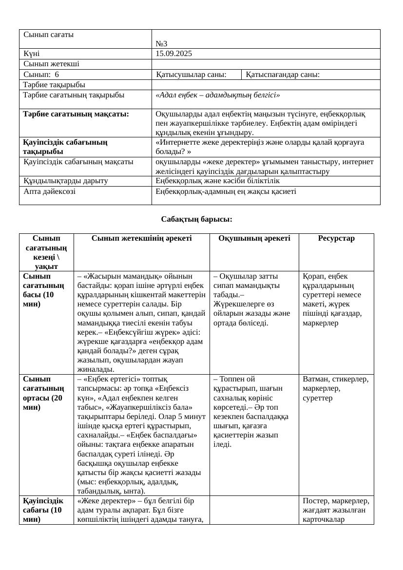 6 кл тәрбие сағаты 15 09 2025 Алтынай