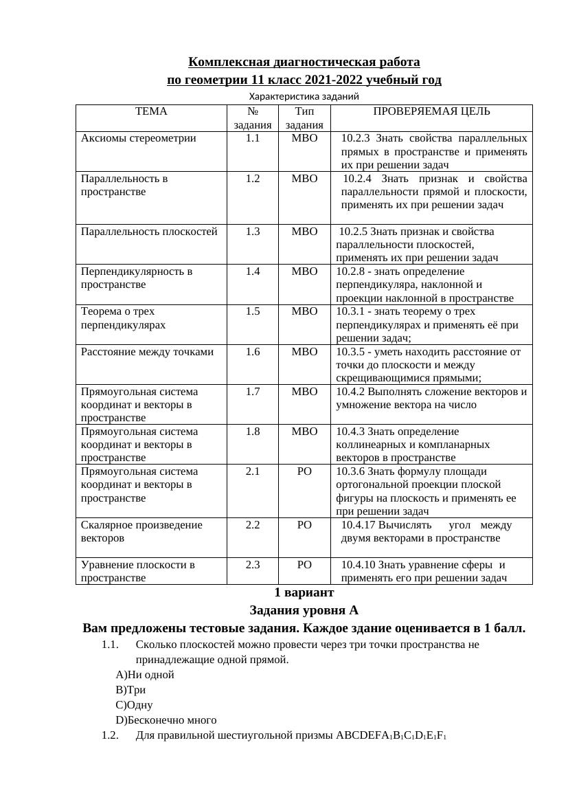 КДР геометрия 11 класс: 10 ключевых тем и заданий 2022