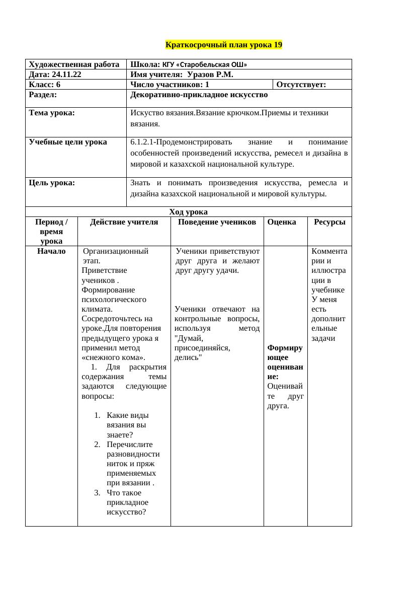 6 класс 2 четверть урок 19: Вязание крючком — техники и приемы для начинающ