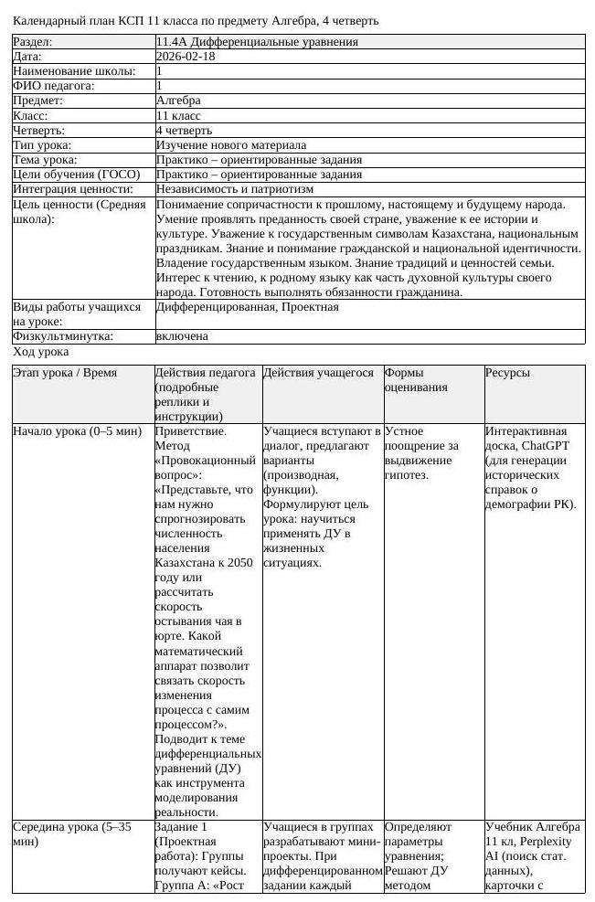 КСП Алгебра 11класс 4 четверть Практико ориентированные задания