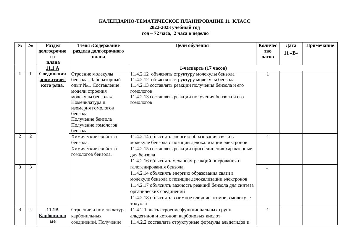 КТП 11-1кл 2022-2023