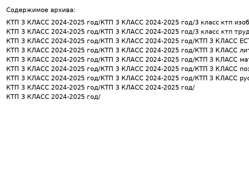 КТП 3 КЛАСС 2024-2025 год