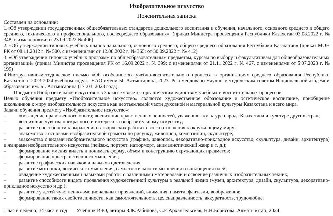 КТП ИЗО 3 КЛАСС