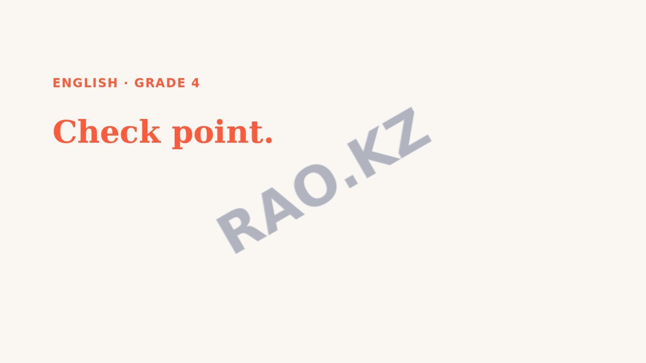 Presentation English Grade 4: Check point.