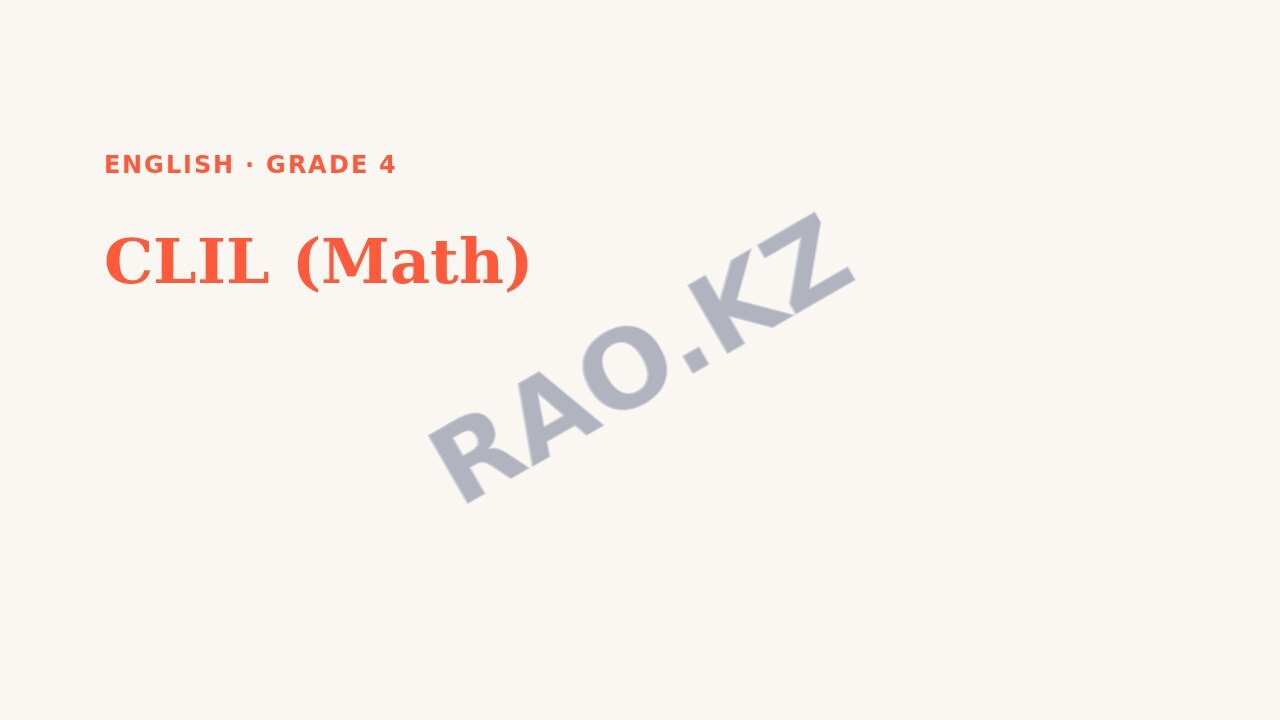 Presentation English Grade 4: CLIL (Math)