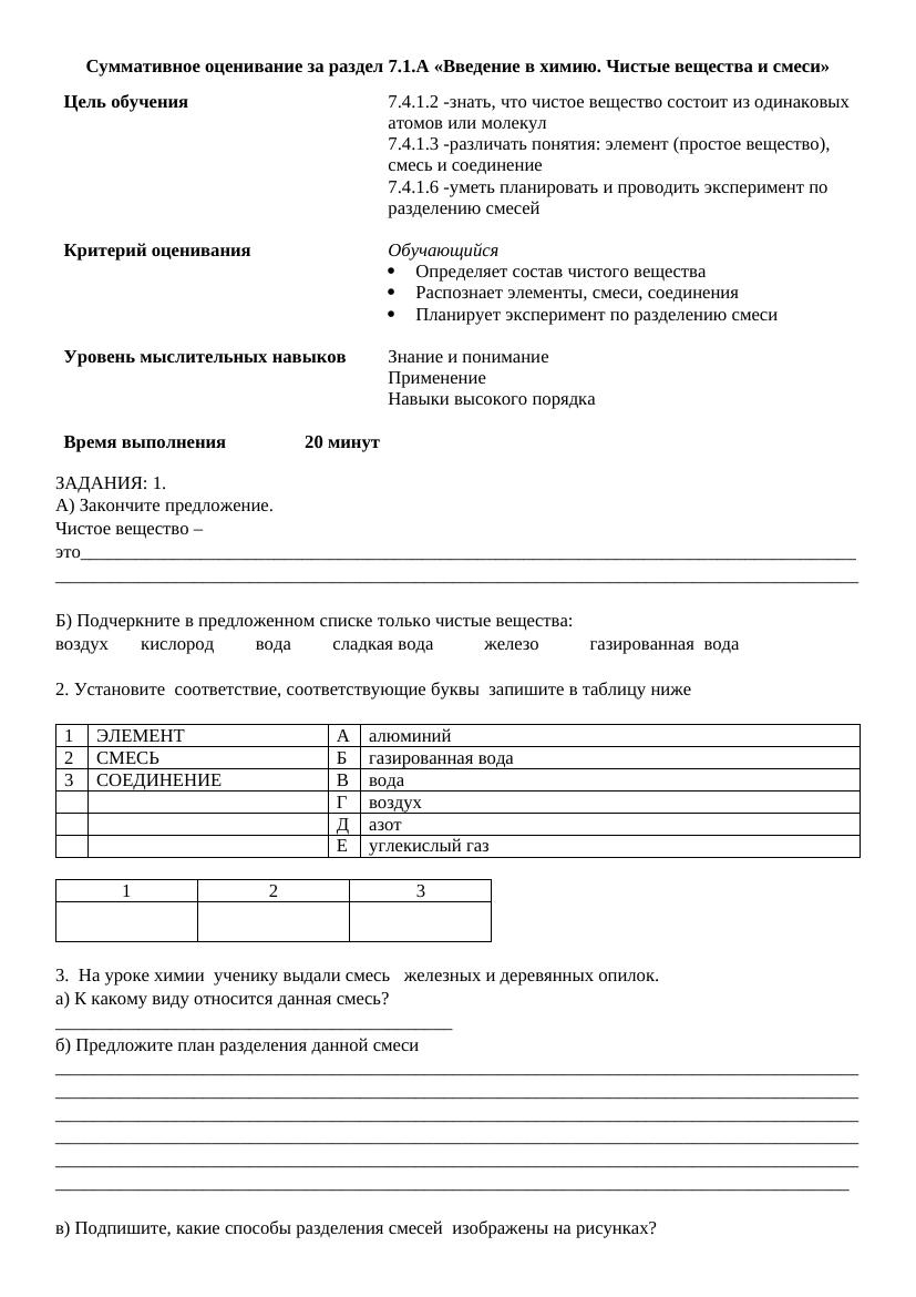 СОР 1 четв 7 химия